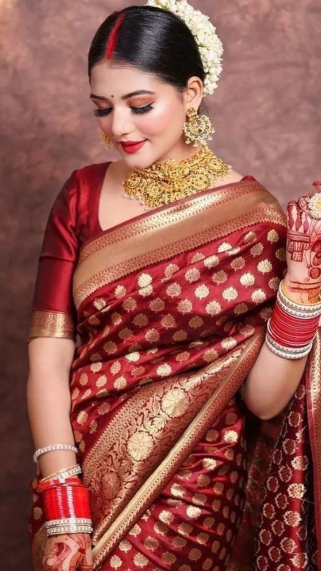 Ornate Floral Silk Saree
